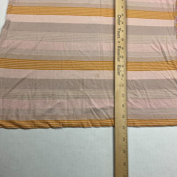 Tory Buch Logo T-Shirt Striped Short Sleeve Nautical Coastal Chic Tee M FLAW - Picture 6 of 11